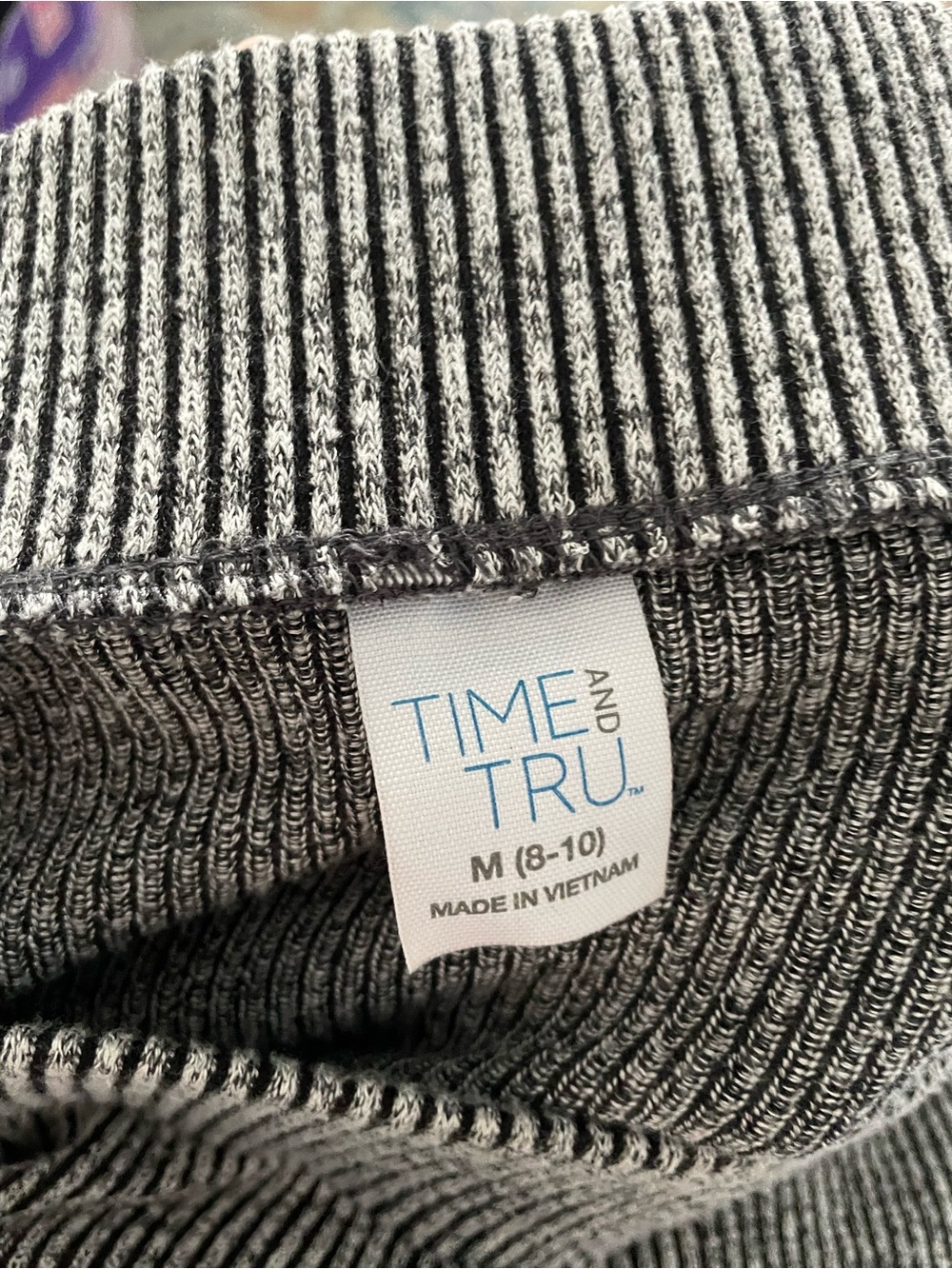 Time and Tru Heather Gray Ribbed Knit Skirt